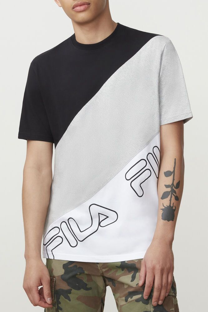 Fila T-Shirt Herre Sort/Grå/Hvide Grove KVA-042658